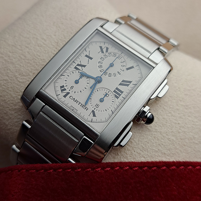 Large Cartier Tank Francaise Chronograph Wristwatch Ref. W51001Q3